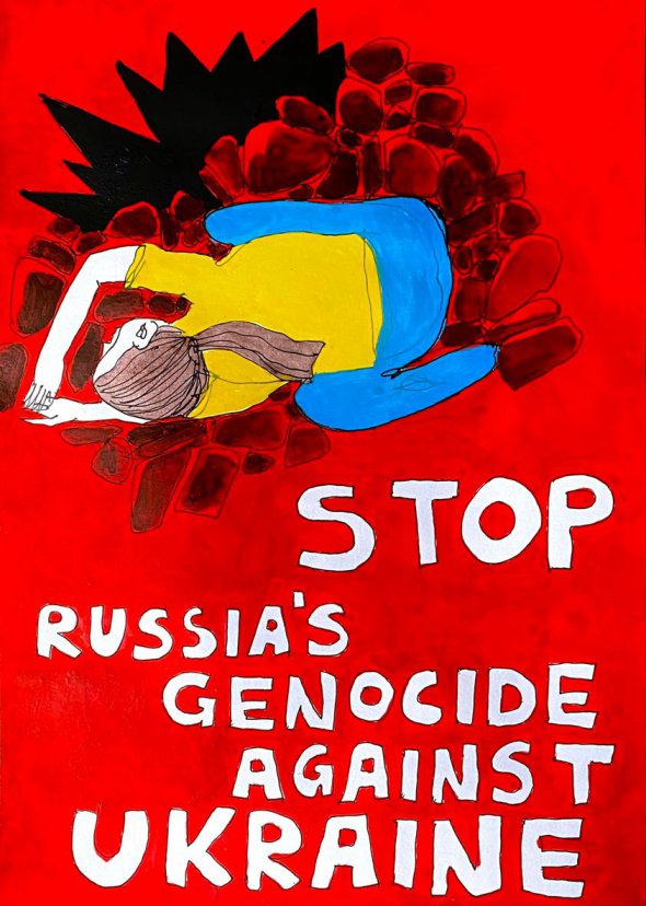 Антон Логов намалював 6-річну дівчинку, що загинула під час ракетного обстрілу Очакова.